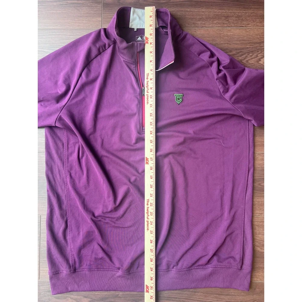 Adidas Golf Mens XL Purple Quarter Zip Pullover Long Sleeve Performance Shirt